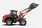Weidemann wheel loader 9080 cabin with light material bucket, studio