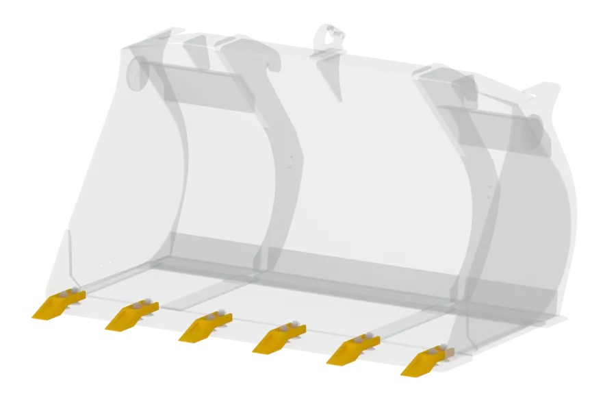 Wacker Neuson attachments, digging bucket with fangs