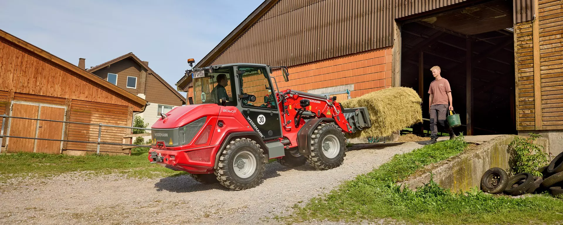 Weidemann Teleskopradlader 2060T Kabine mit Ballenspieß, Einsatz