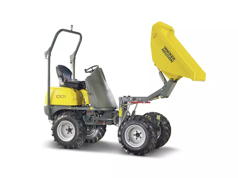 Lateral studio photo of whell dumper 1001 with high-tip trough on top