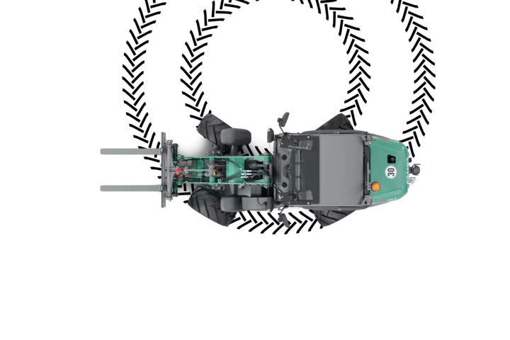 A rendering of the KL 21.5L wheel loader shows a powerful and functional machine with different steering types.
