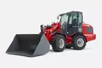 Weidemann wheel loader 5080 cabin with light material bucket, studio