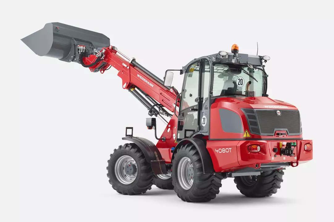 Weidemann telescopic wheel loader 5080T cabin with light material bucket, studio