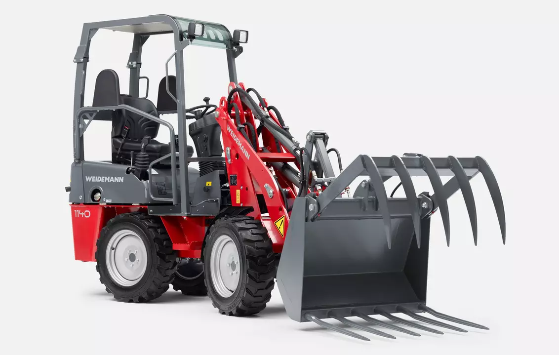Weidemann Hoftrac/Hoflader 1140 Fahrerschutzdach mit Greifschaufel, Studio