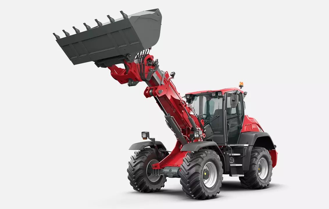 Weidemann telescopic wheel loader 9580T cabin with light material bucket, studio
