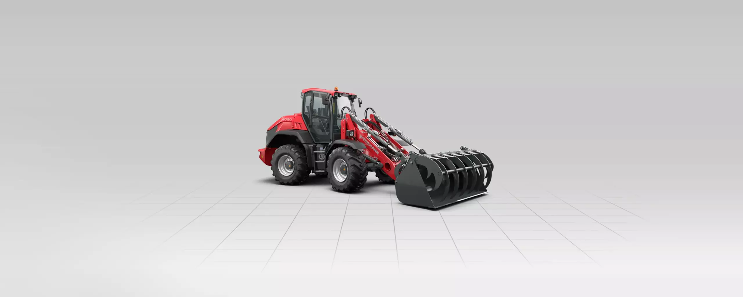 Weidemann wheel loader 9080 cabin with power grab bucket, Studio