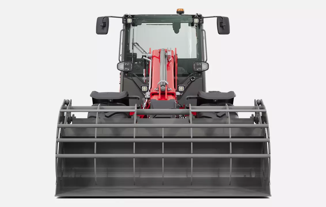 Weidemann telescopic wheel loader 4060T cabin with grab bucket, studio