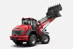 Weidemann wheel loader 9080 cabin with light material bucket, studio