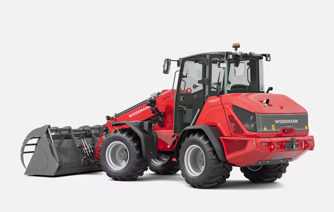 Weidemann telescopic wheel loader 4060T cabin with grab bucket, studio