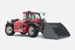 Weidemann telehandler T7035 cabin with light material bucket square, studio
