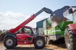 Weidemann attachment Shear grap large, in action agriculture, Telehandler T7042