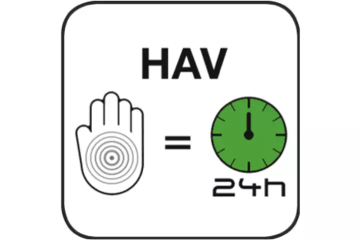 Illustration niedrige Hand-Arm-Vibrationen (HAV) unter 2,5 m/s2