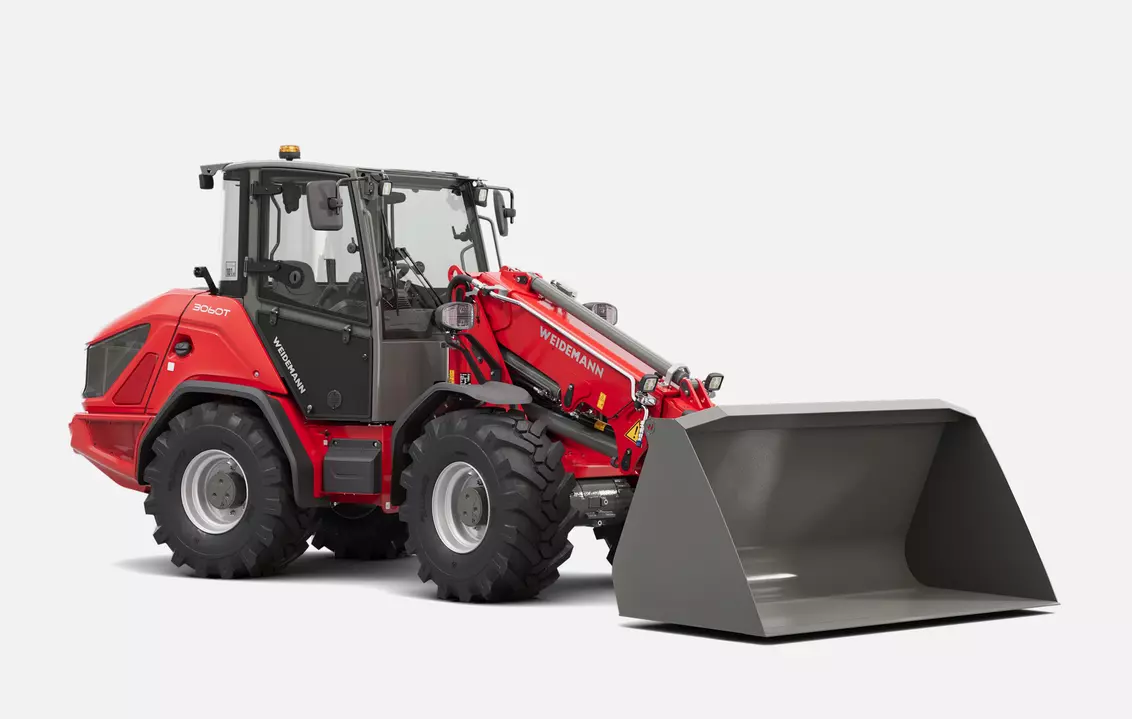 Weidemann telescopic wheel loader 3060T with light good bucket, studio