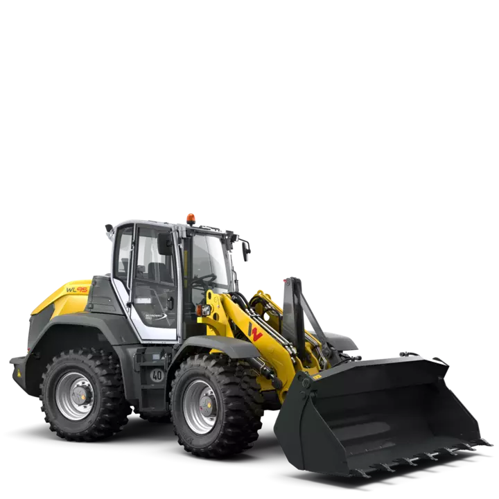 Wacker Neuson wheel loader WL95 with earth bucket, studio