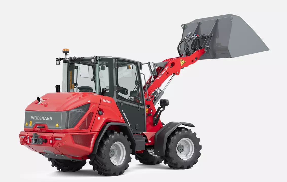 Weidemann wheel loader 2060 cabin with light good bucket, studio