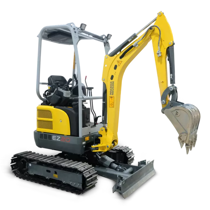 Wacker Neuson tracked zero tail excavators EZ20 studio picture.