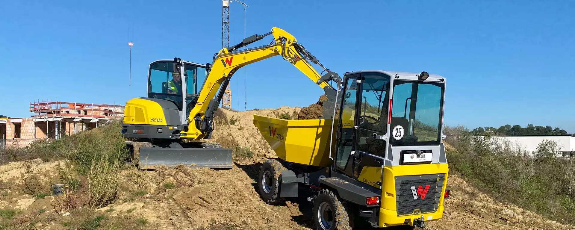 EZ50 und DW40 auf einer Baustelle in Aktion