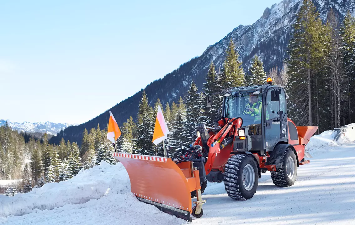 Weidemann Anbaugerät Schneeschild, Einsatz Kommune, Radlader 2080