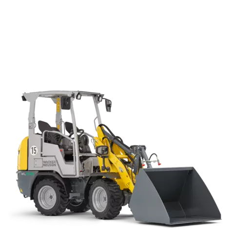 Wacker Neuson wheel loader WL20e with light material bucket, studio