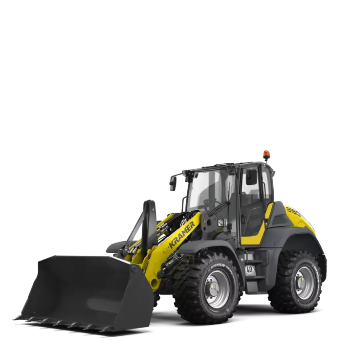 The Kramer wheel loader 8180 in a studio.