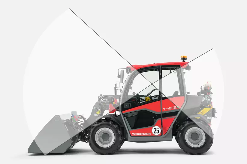 Weidemann Teleskoplader T4512e Rundumsicht, Studio