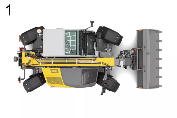 Wacker Neuson telehandler TH625 in studio, steering types