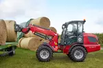 Weidemann attachment Bale spear, in action agriculture, Telescopic wheel loader 5080T