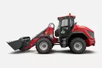 Weidemann wheel loader 9080 cabin with light material bucket, studio