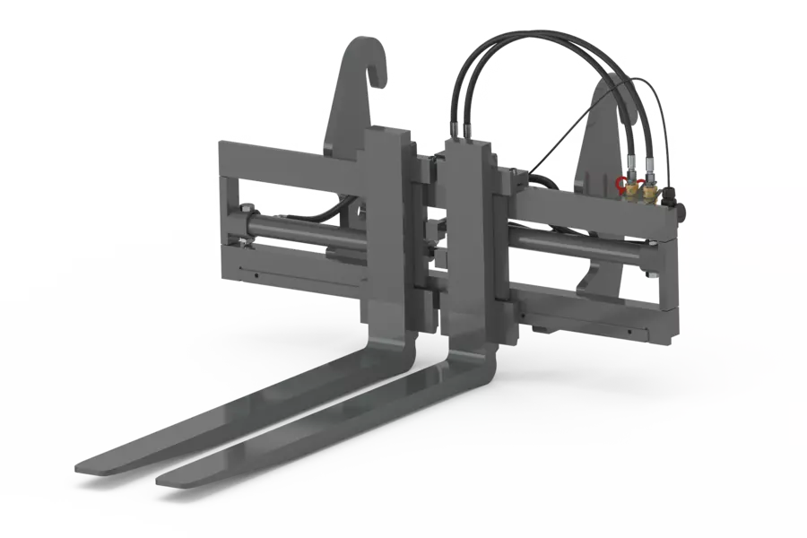 Wacker Neuson attachment, Hydraulically adjustable pallet fork with side shift