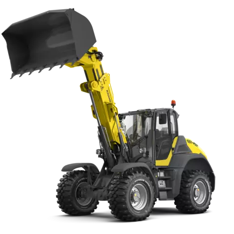 The Kramer telescopic wheel loader 8145T in a studio.