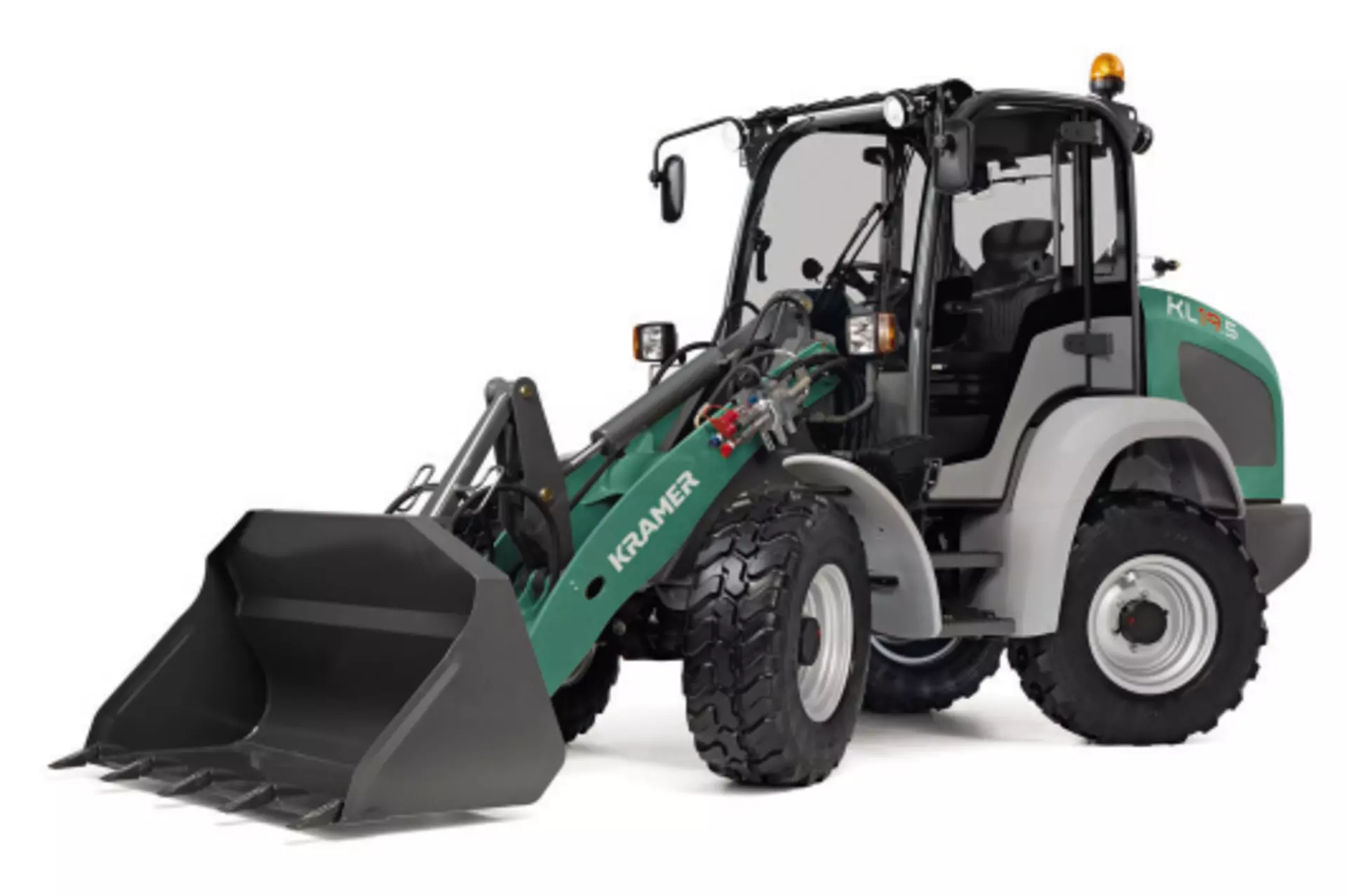 A rendering of the Kramer wheel loader KL19.5 in a studio. 