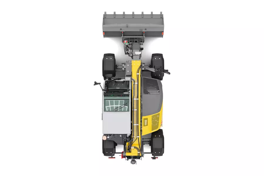 Wacker Neuson telehandler TH625 with earth shovel in studio