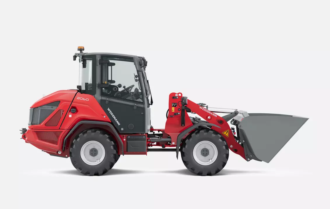Weidemann wheel loader 2060 cabin with light good bucket, studio