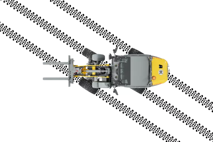 A rendering of the wheel loader 5045 from Kramer.