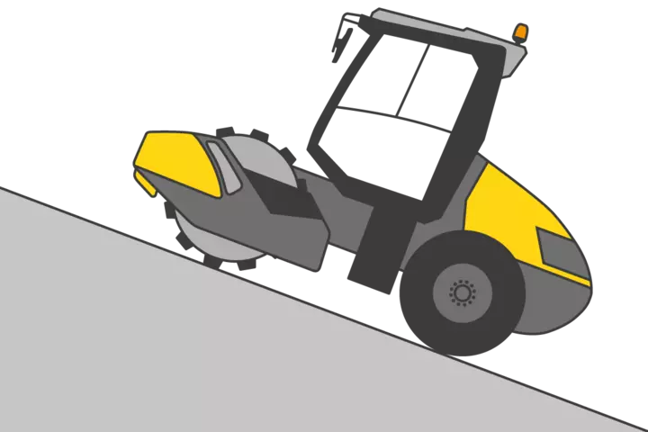 Illustration Wacker Neuson single drum soil compactors at gradient