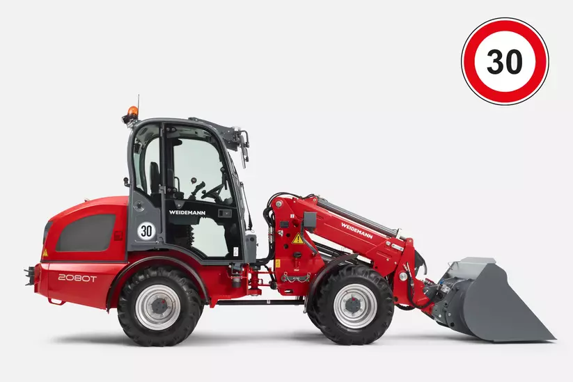 Weidemann Teleskopradlader 2080T, Geschwindigkeit 30 km/h 