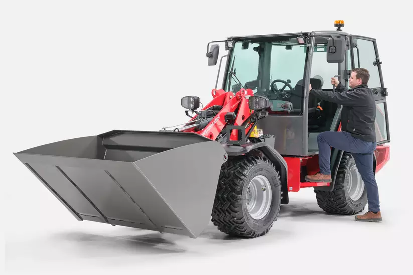 Weidemann Radlader 2060, 3060, 4060 im Studio, Ein- und Ausstieg