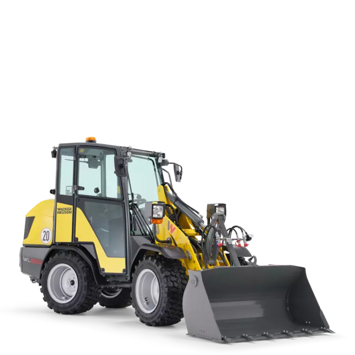 Wacker Neuson wheel loader WL250 with light goods bucket, studio