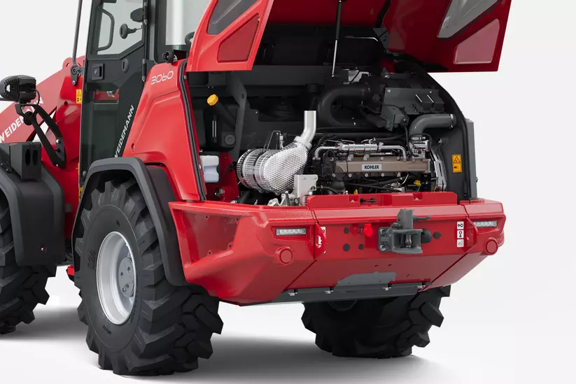 Weidemann Radlader 3060 im Studio, Motor quer