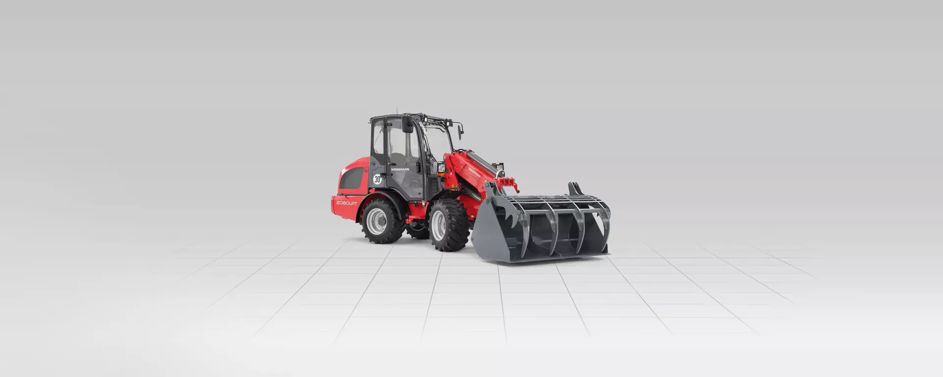 Weidemann telescopic wheel loader 2080LPT cabin with power grab bucket, Studio