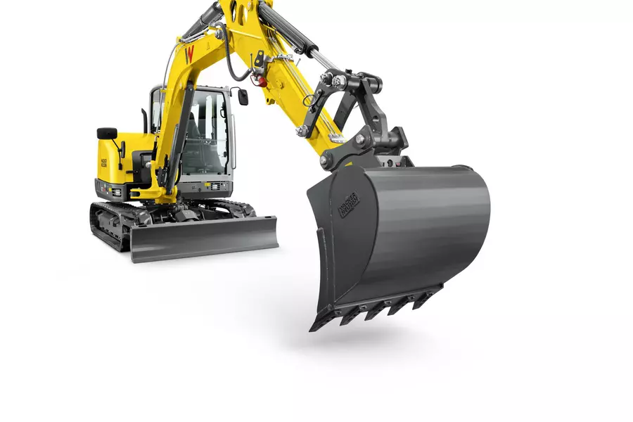 Studio photo ET65 with excavator shovel in foreground