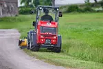 Weidemann attachment Flail mower, in action municipality, Hoftrac 1190e