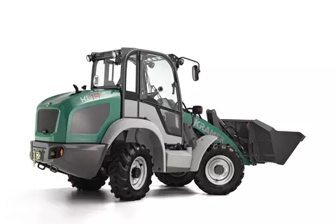 A rendering of the Kramer wheel loader KL19.5 in a studio. 