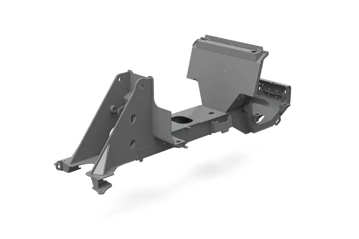 Der ungeteilte Fahrzeugrahmen der 8er Serie von Kramer. 