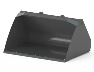 Wacker Neuson attachment, round light cargo bucket with interchangeable cutting edge