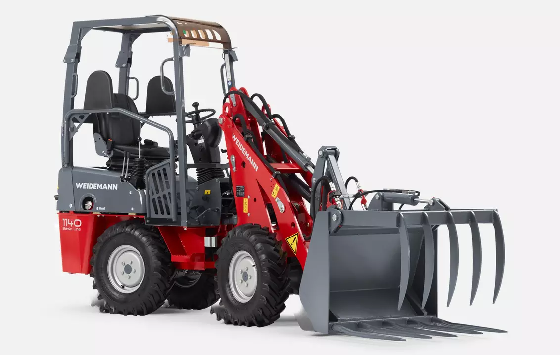Weidemann Hoftrac/Hoflader 1140 Basic Line Fahrerschutzdach mit Greifschaufel, Studio