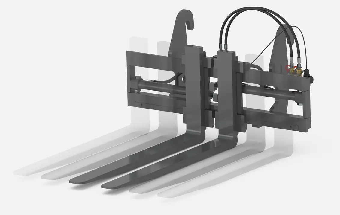 Weidemann attachment Pallet fork with side shift, Studio