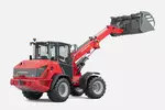 Weidemann telescopic wheel loader 4060T cabin with grab bucket, studio