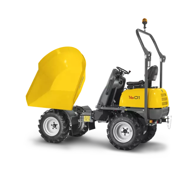 Studio photo wheel dumper 1601 with tilted tilting trough - side view