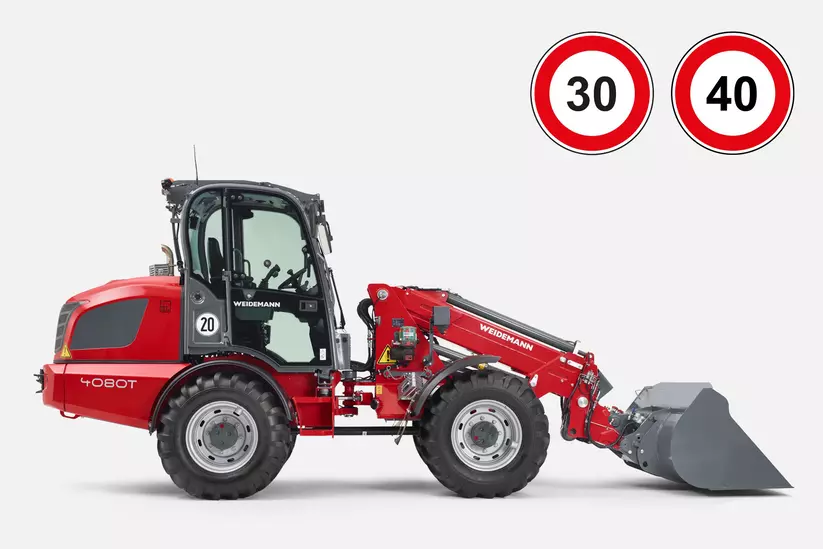 Weidemann Teleskopradlader , Geschwindigkeit 30 km/h / 40 km/h